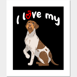 I Love My Wirehaired Pointing Griffon Dog Posters and Art